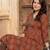 Maroon printed pure cotton kurta trouser set