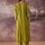 Green embroidered silk kurta trouser set