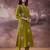 Green embroidered silk kurta trouser set