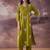 Green embroidered silk kurta trouser set