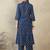 Blue printed pure cotton kurta trouser set
