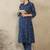 Blue printed pure cotton kurta trouser set
