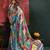 Green color digital print with mirror work silk blend saree with blouse