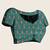 Green color digital print with mirror work silk blend saree with blouse