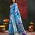 Dark blue color  zari work cotton silk saree with blouse