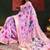 Pink color zari work cotton silk saree with blouse