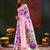 Pink color zari work cotton silk saree with blouse