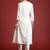 Off white embroidered pure cotton kurta trouser set