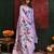 Lavender color zari work cotton silk saree with blouse