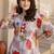 White printed pure cotton kurta trouser set