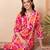 Pink printed pure cotton kurta trouser set