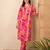 Pink printed pure cotton kurta trouser set