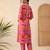 Pink printed pure cotton kurta trouser set
