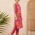 Pink printed pure cotton kurta trouser set