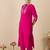 Pink embroidered silk kurta trouser set