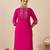 Pink embroidered silk kurta trouser set