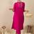 Pink embroidered silk kurta trouser set