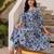 Blue printed pure cotton kurta trouser set