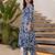 Blue printed pure cotton kurta trouser set