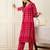 Pink printed pure cotton kurta trouser set