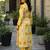 Mustard embroidered pure cotton kurta trouser set