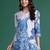 Blue printed pure cotton kurta trouser set