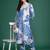 Blue printed pure cotton kurta trouser set
