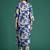 Blue printed pure cotton kurta trouser set