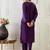 Purple embroidered silk kurta trouser set