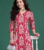 Pink printed pure cotton kurta trouser set