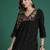 Black embroidered pure cotton kurta trouser set