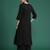 Black embroidered pure cotton kurta trouser set