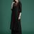 Black embroidered pure cotton kurta trouser set