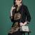 Black embroidered viscose rayon kurta trouser set