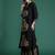 Black embroidered viscose rayon kurta trouser set