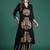 Black embroidered viscose rayon kurta trouser set