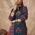 Teal printed pure cotton kurta trouser set