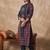 Teal printed pure cotton kurta trouser set