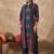 Teal printed pure cotton kurta trouser set