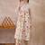 White printed pure cotton kurta trouser set