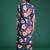 Blue printed viscose rayon kurta trouser set