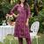Burgundy printed pure cotton kurta trouser set