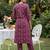 Burgundy printed pure cotton kurta trouser set