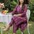 Burgundy printed pure cotton kurta trouser set