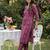 Burgundy printed pure cotton kurta trouser set