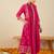 Pink printed pure cotton kurta trouser set