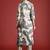 Beige printed linen kurta trouser set