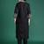 Black embroidered viscose rayon kurta trouser set