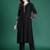 Black embroidered viscose rayon kurta trouser set
