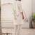 White printed pure cotton kurta trouser set